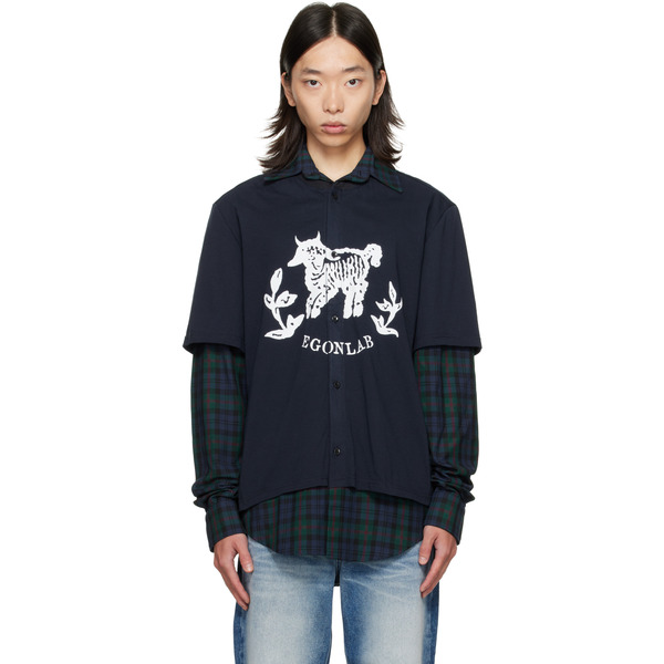  Egonlab Navy Moutono Shirt 