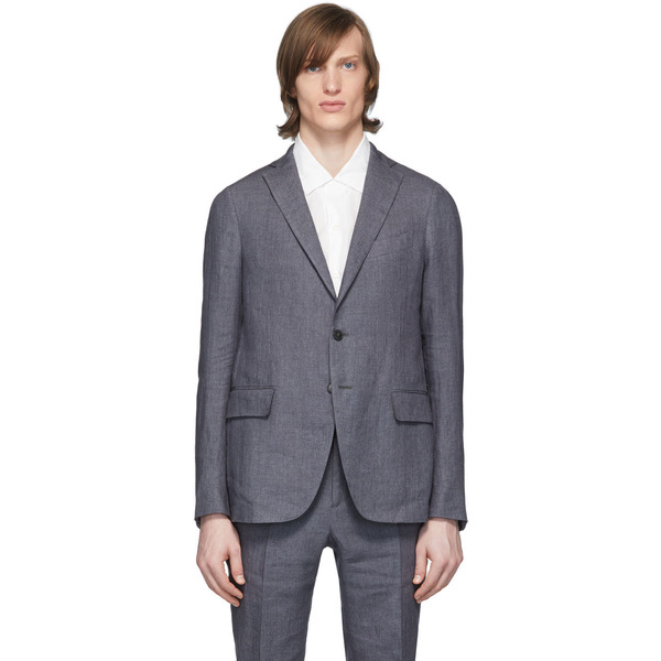  Eidos Grey Linen Blazer 