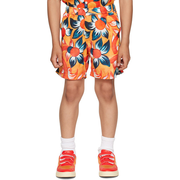  Endless Joy Kids Orange Wildflower Shorts 