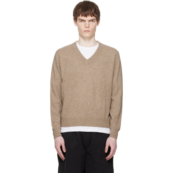  Entire Studios Beige Knit V Neck Sweater 