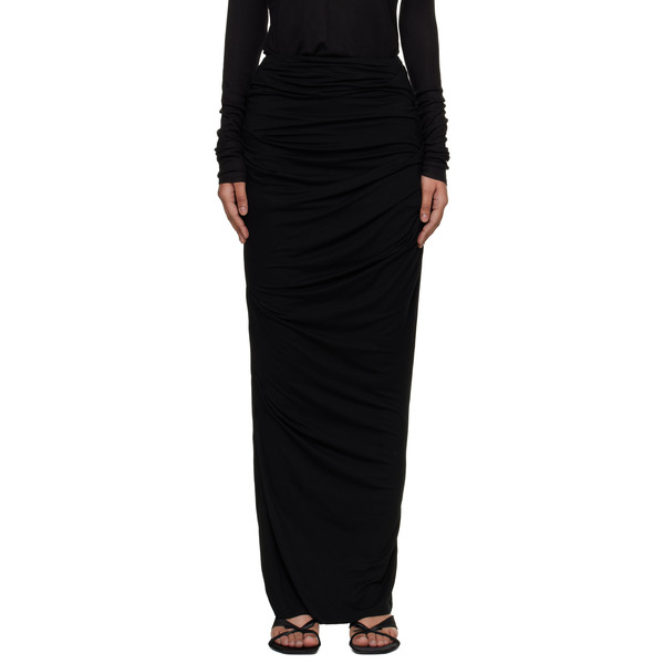  Entire Studios Black Drape Maxi Skirt 