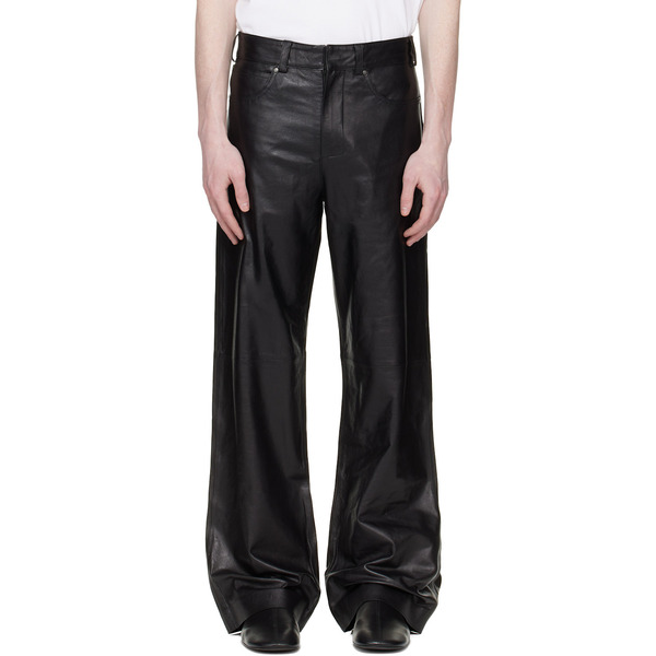  Entire Studios Black Straight Leg Leather Pants 
