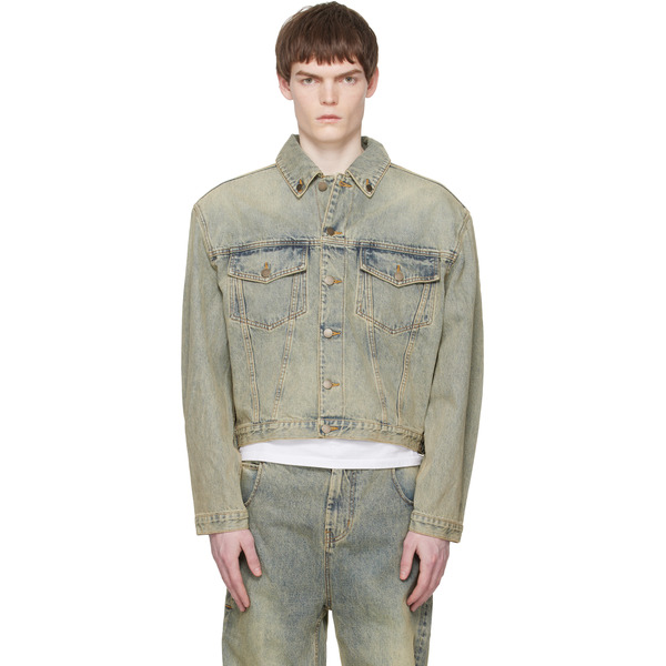  Entire Studios Blue Shrunken Denim Jacket 