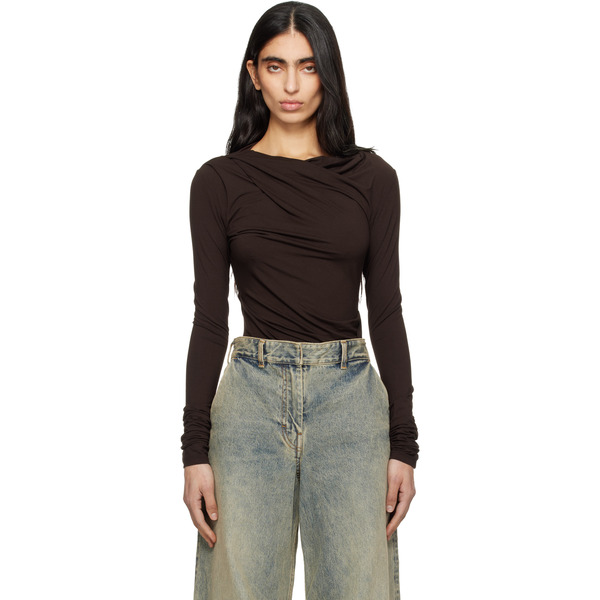  Entire Studios Brown Drape Top 