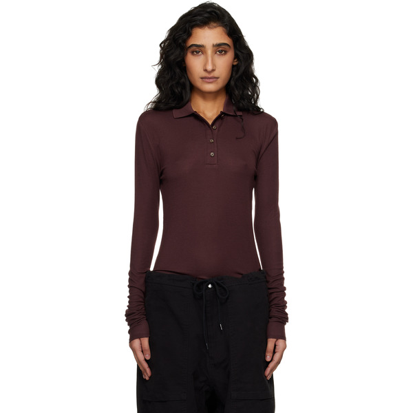  Entire Studios Brown Ls Polo 