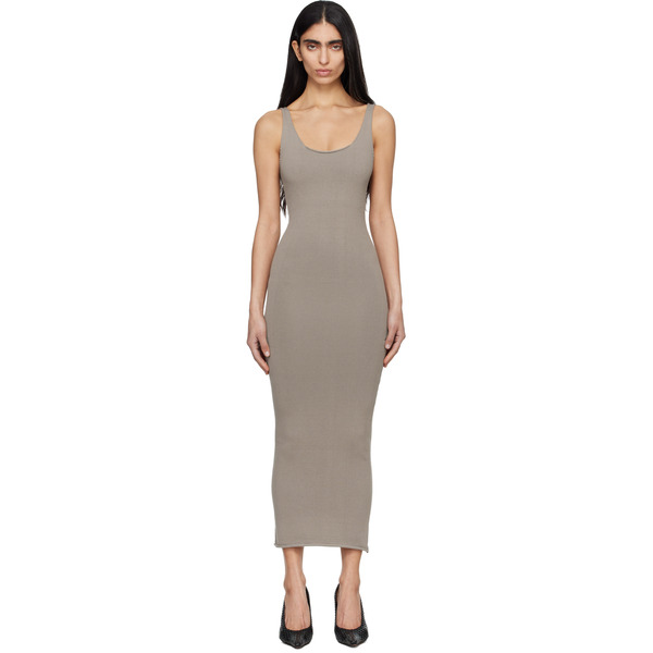  Entire Studios Gray Raw Knit Midi Dress 