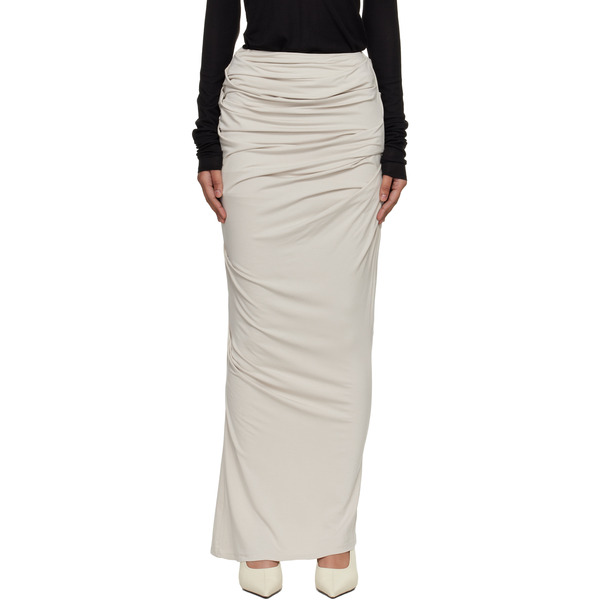  Entire Studios Off-white Drape Maxi Skirt 