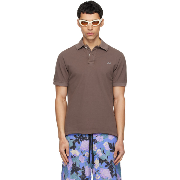  Erl Brown Logo Patch Polo 