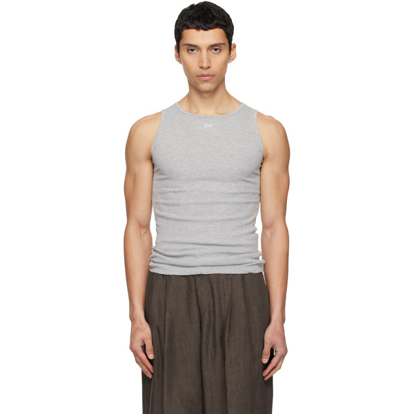  Erl Gray Logo Patch Tank Top 