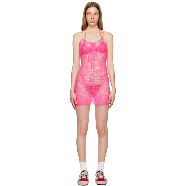  Erl Pink Bow Minidress 