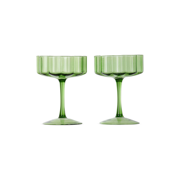  Fazeek Green Wave Coupe Glass Set 
