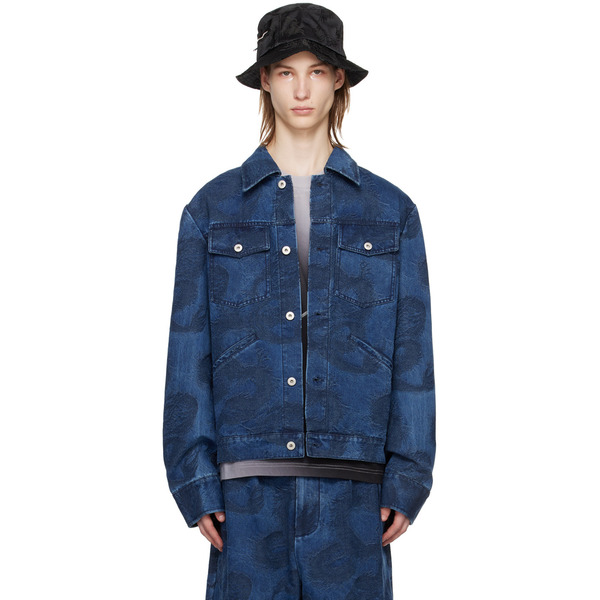  Feng Chen Wang Blue Dragon Denim Jacket 