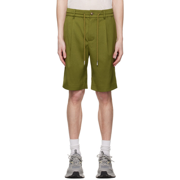  Feng Chen Wang Green Pleated Shorts 
