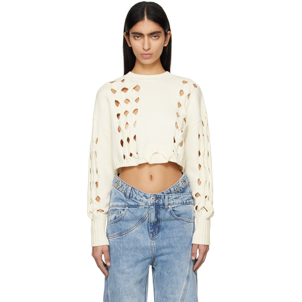  Feng Chen Wang Off-white Cutout Sweater 