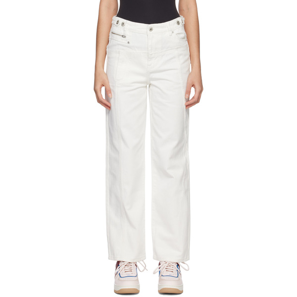  Feng Chen Wang White Deconstructed Jeans 