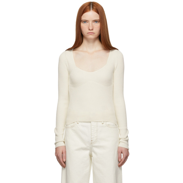  Frame Off-white Ribbed Top 