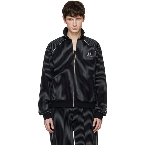  Fred Perry Black Kris Van Assche Edition Pinstripe Track Jacket 