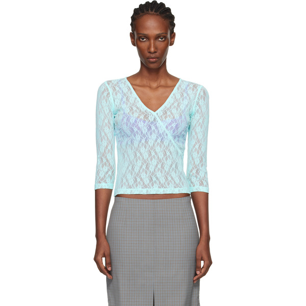  Fruity Booty Blue Lace Moss Wrap T-shirt 