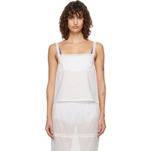  Fruity Booty White Lace-trim Camisole 