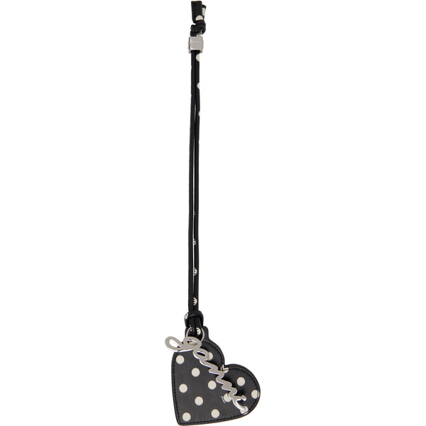  Ganni Black Heart Mirror Dots Keychain 