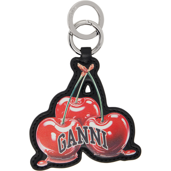 Ganni Black Joy Cherry Keychain 