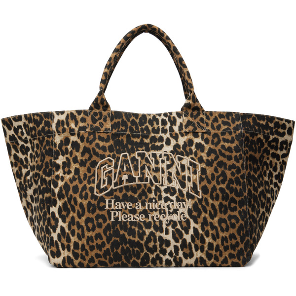  Ganni Brown Leopard Xxl Tote 