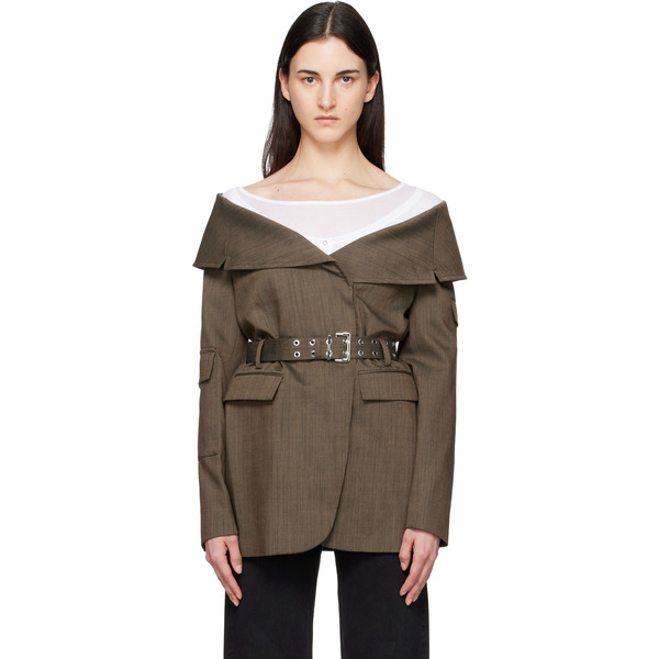  Ganni Brown Wool Blazer 