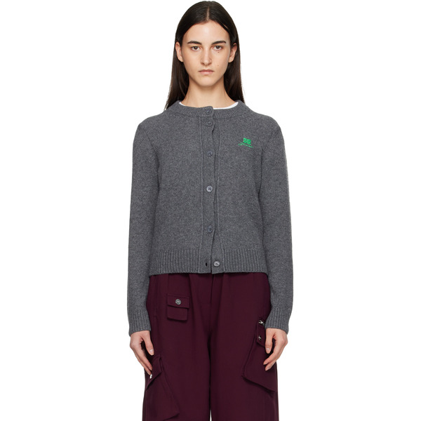 Ganni Gray Wool Mix Cardigan 