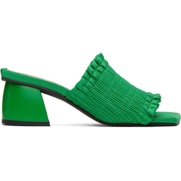  Ganni Green Smock Mules 