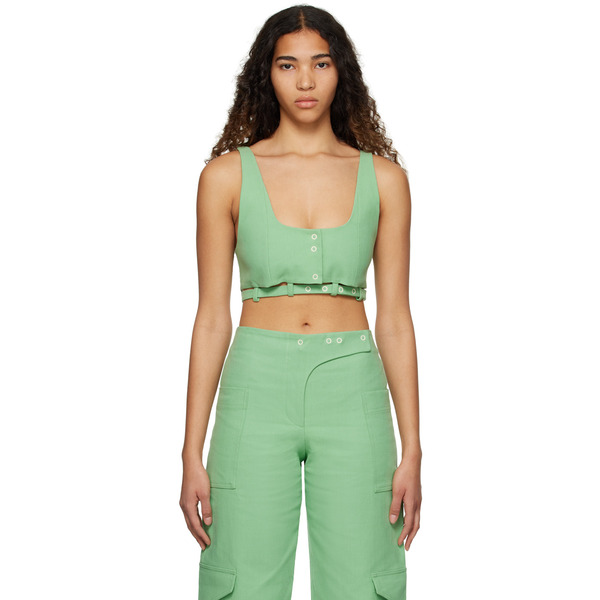  Ganni Green Suiting Tank Top 
