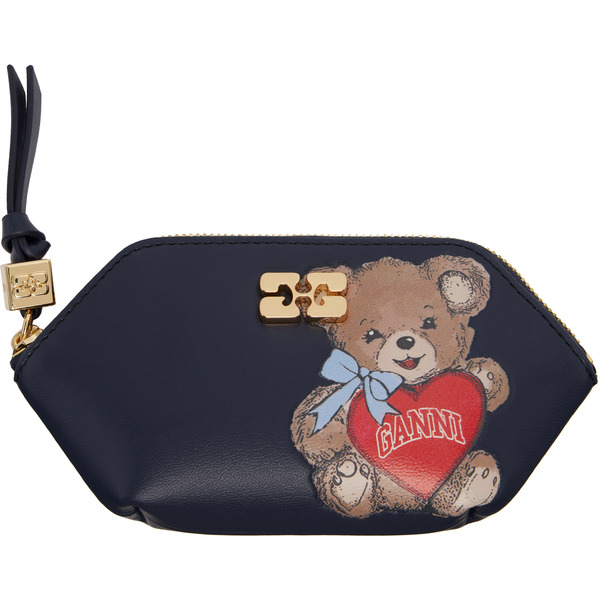  Ganni Navy Bou Bear Coin Pouch 
