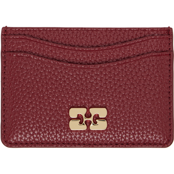  Ganni Red Bou Card Holder 