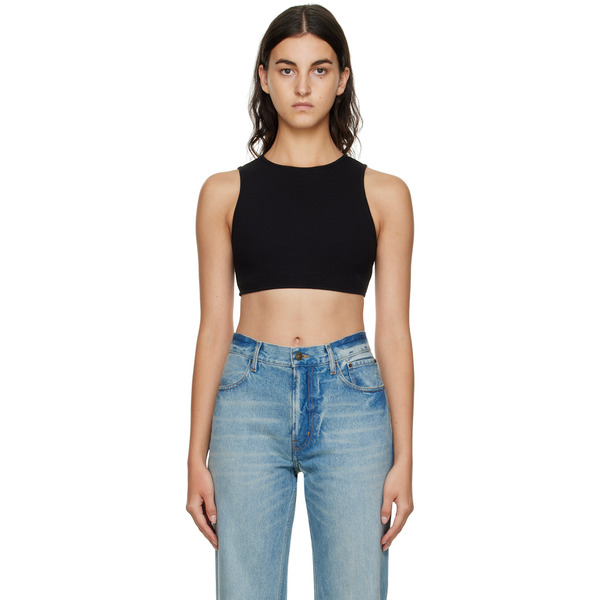  Gauchere Black Cropped Tank Top 