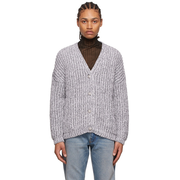  Gauchere Black & White Cotton Cardigan 