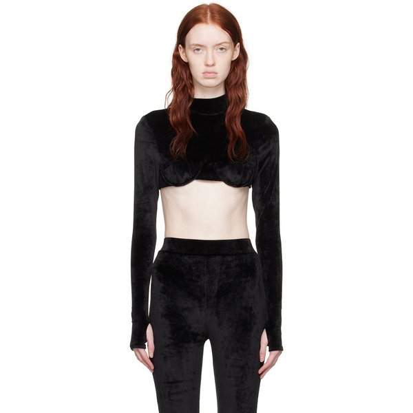  Gcds Black Cropped Turtleneck 