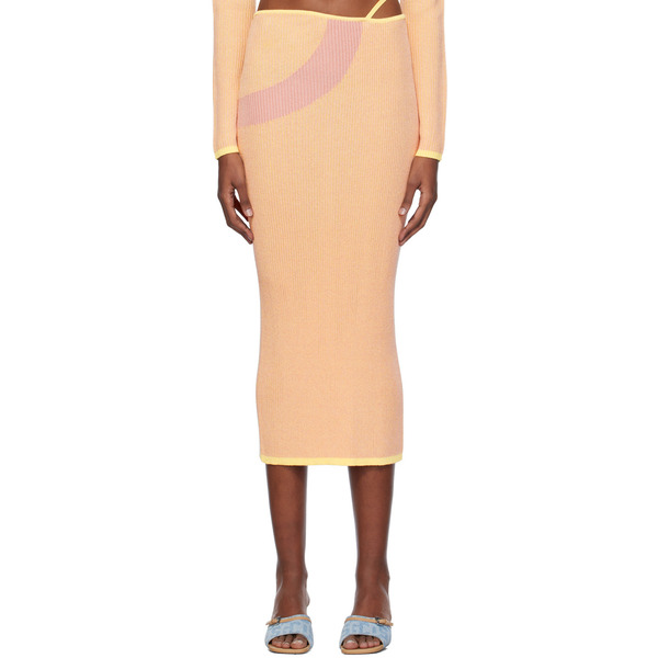  Gcds Pink Comma Midi Skirt 