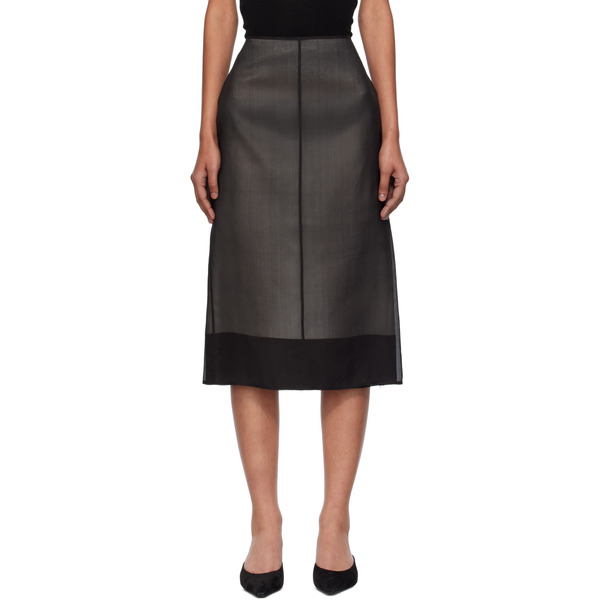  Gia Studios Black Lucienne Midi Skirt 