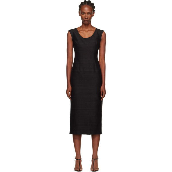  Gia Studios Black Sabrina Midi Dress 