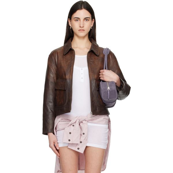  Gimaguas Brown Claudia Leather Jacket 