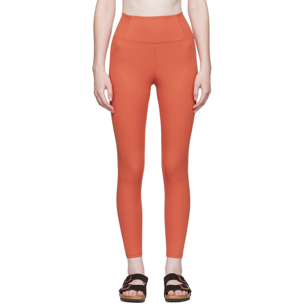  Girlfriend Collective Red Rib High-rise Leggings 