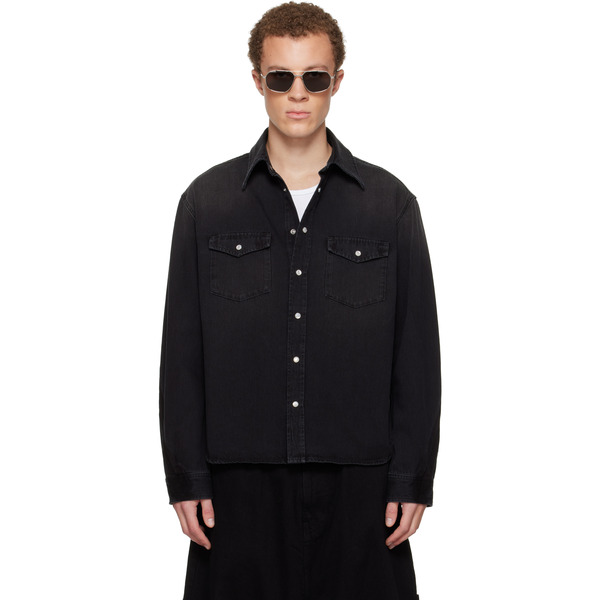  Givenchy Black Classic Denim Shirt 