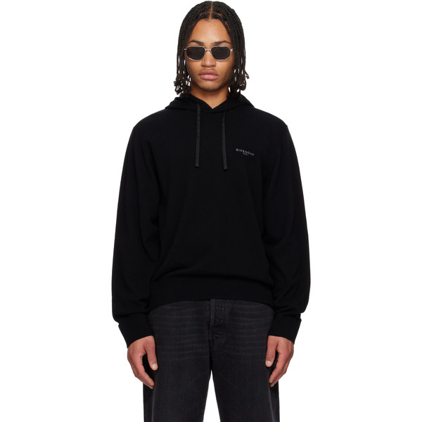  Givenchy Black Wool & Cashmere Embroidered Hoodie 