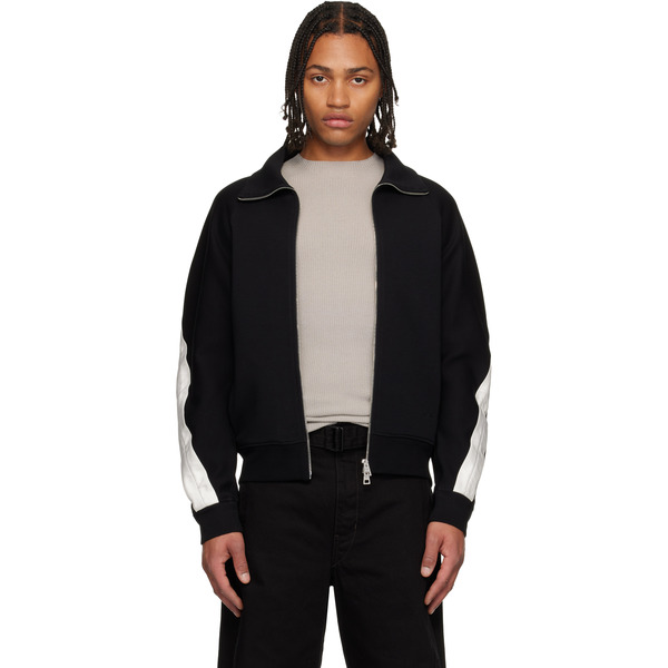  Givenchy Black Zipped Open Seam Contrast Sweatshirt 
