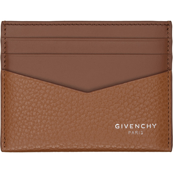  Givenchy Brown Grained Leather Card Holder 