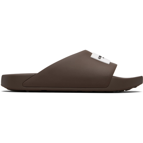  Givenchy Brown Rubber Label Mule Slides 