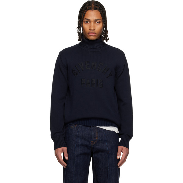  Givenchy Navy Cotton Turtleneck Sweater 