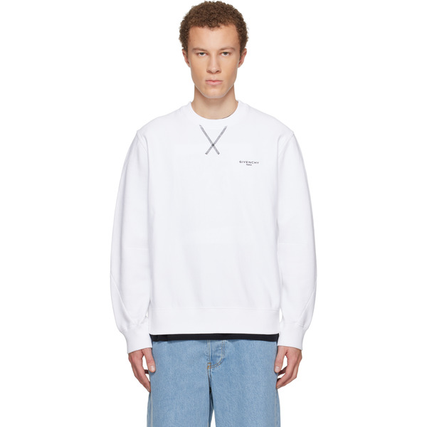  Givenchy White Couture Seam Sweatshirt 