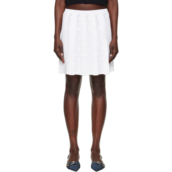  Givenchy White Pleated Monogram 72 Jacquard Miniskirt 