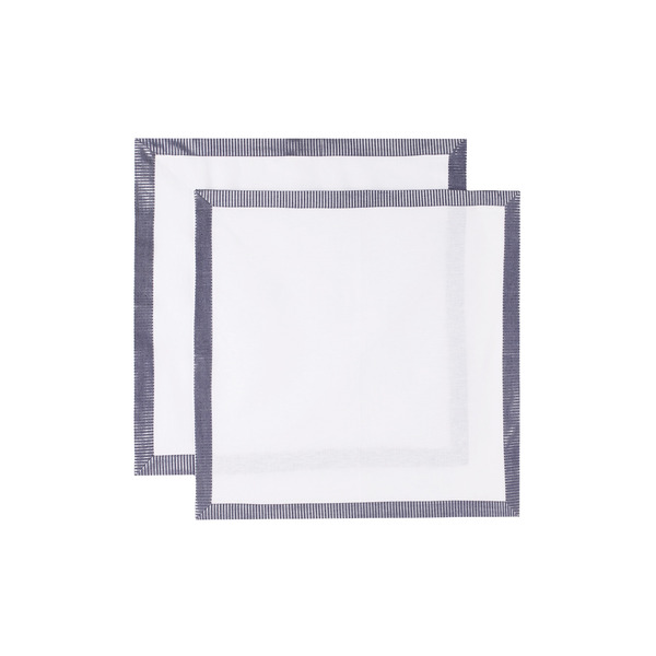  Gohar World Navy & White Opaline Dinner Napkin Set 