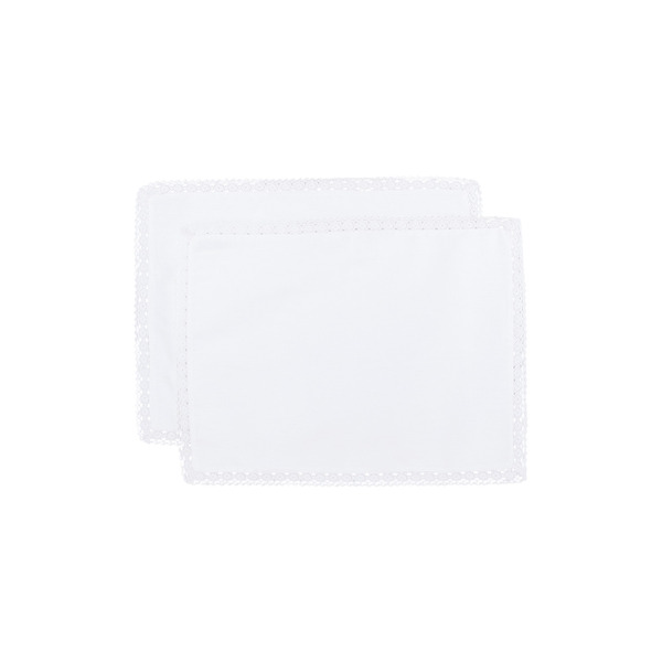  Gohar World White Crochet Trim Placemat Set 